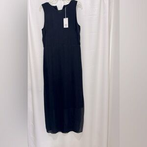 COS navy blue sleeveless maxi dress with gorgeous side slit details